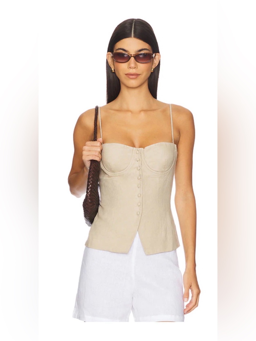 Onia Air Linen Underwire Corset Top
